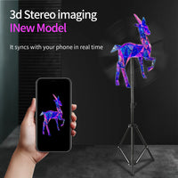 Ventilateur holographique 3D – image en relief pilotée depuis un téléphone