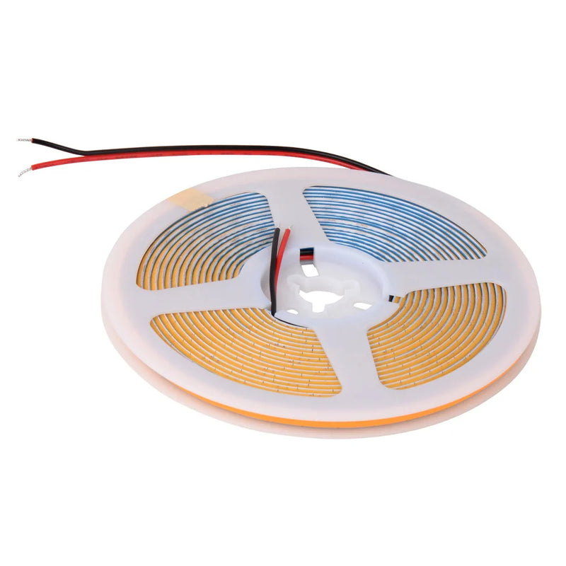 Ruban LED COB fin 3 ou 5 mm – rouleau avec câble à deux fils