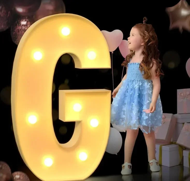 Lettre lumineuse géante à remplir de ballons, A à Z et &, 70, 100 ou 120 cm