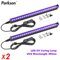 Barre lumière noire LED UV USB, lot de 2, tubes T8 33 cm ou T5 29 cm