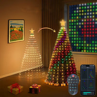 Guirlande de sapin cascade RGB – cascade en cône pilotée par téléphone et télécommande