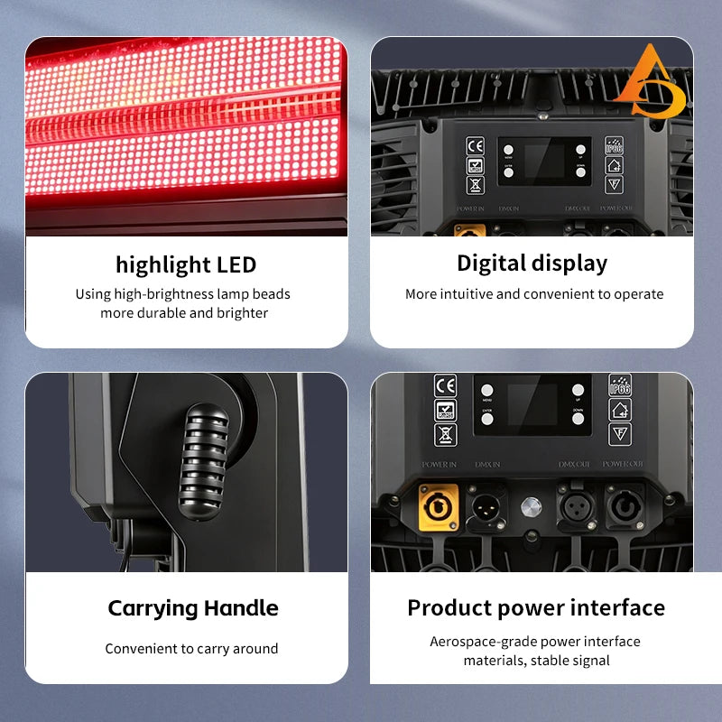 Stroboscope LED étanche IP65 – LED haute luminosité, afficheur numérique, poignée et connecteurs