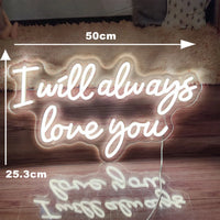 Néon mariage LED à message, 8 modèles, blanc chaud ou froid, USB