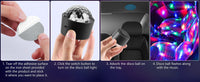 Mini boule disco LED rechargeable – installation en quatre étapes