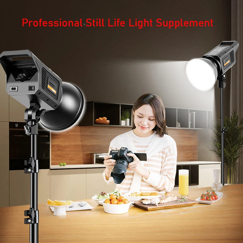 Éclairage vidéo LED COB bicolore 300 W avec pied et télécommande