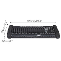Table de lumière DMX 384 canaux – dimensions de 52,5 x 18,5 x 5 cm