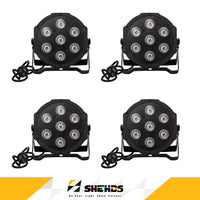 Lot de 4 projecteurs PAR LED – quatre appareils avec leur câble d'alimentation