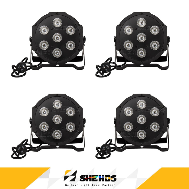 Lot de 4 projecteurs PAR LED – quatre appareils avec leur câble d'alimentation