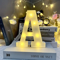 Lettre lumineuse LED 16 cm à piles, A à Z, esperluette et cœur rouge