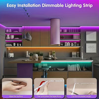 Ruban LED RGB à piles – pose adhésive sous des meubles de cuisine