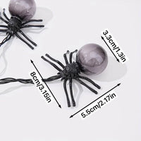 Guirlande araignées Halloween à piles, violet ou blanc chaud, 1,5 m