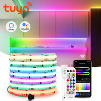 Ruban LED RGBIC COB connecté Wi-Fi à télécommande, 1 à 5 m