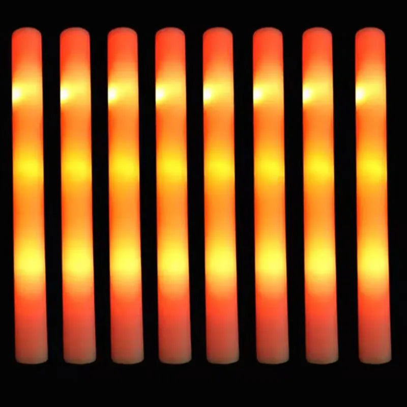 Bâtons lumineux LED en mousse, lot de 30, 3 modes, 9 coloris