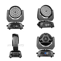 Lyres LED wash 36 x 18 W – quatre vues de la lyre