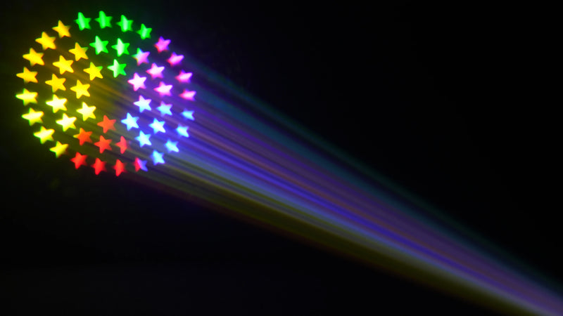 Lot de 2 lyres beam à lampe R7S 380 W, zoom 0 à 4°, 13 gobos, prismes 8 + 16 + 24, DMX 18 canaux
