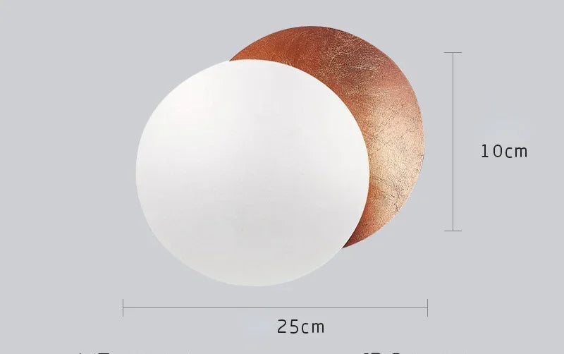 Applique murale lune éclipse LED, deux disques, 20 ou 25 cm