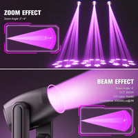 Lyres LED beam 200 W – faisceau de 4° et zoom de 2° à 4°