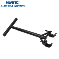 Barre en T 40 cm pour truss – vue de trois quarts, pinces de fixation à droite