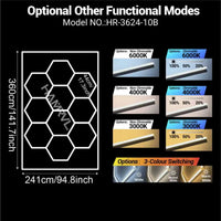 Éclairage LED hexagonal garage modulable, 1 à 25 hexagones, cadres et chevrons