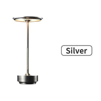 Lampe de table sans fil à disque – version argentée