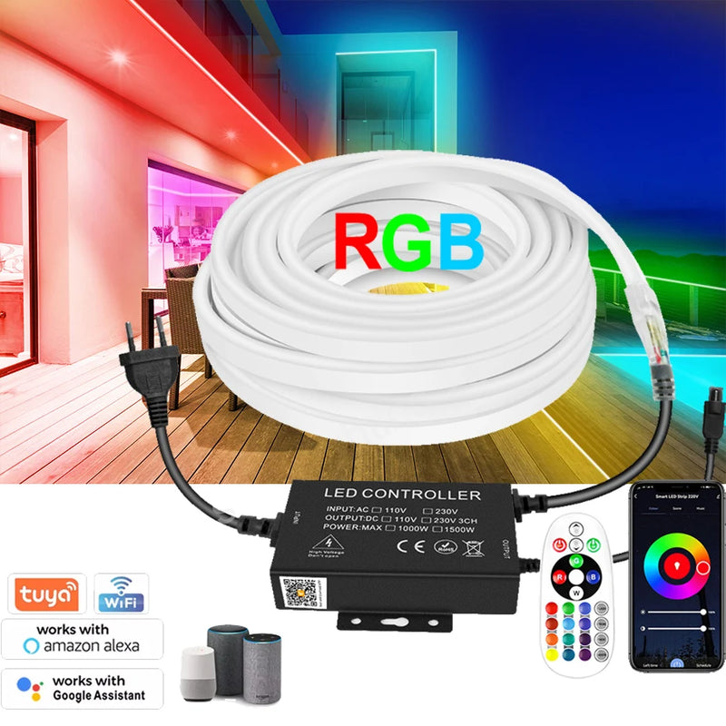 Ruban néon LED RGB 220 V – vue 5