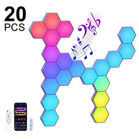 Panneaux LED hexagonaux muraux RGB, lot de 8, 12 ou 20, alimentation USB
