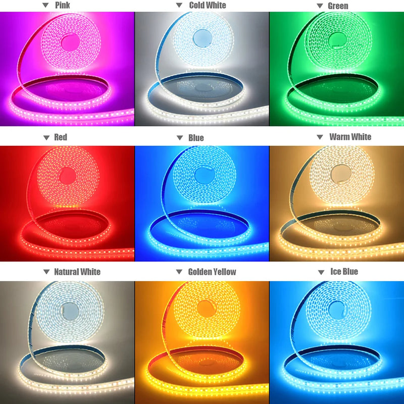 Ruban LED extérieur IP68, 120 LED/m, 12/24 V, 0,5 à 20 m