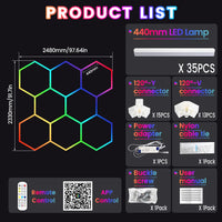 Barres LED hexagonales RGB – vue 19