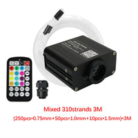 Kit plafond étoilé fibre optique RGBW 16 W, application Bluetooth et télécommande