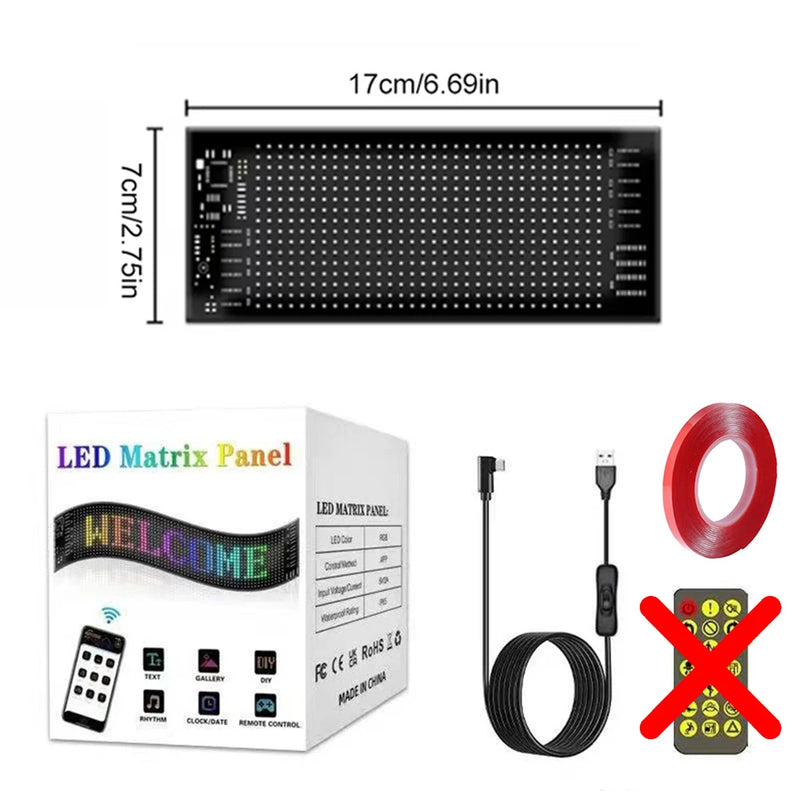 Panneau LED matriciel flexible – format 17 x 7 cm sans télécommande