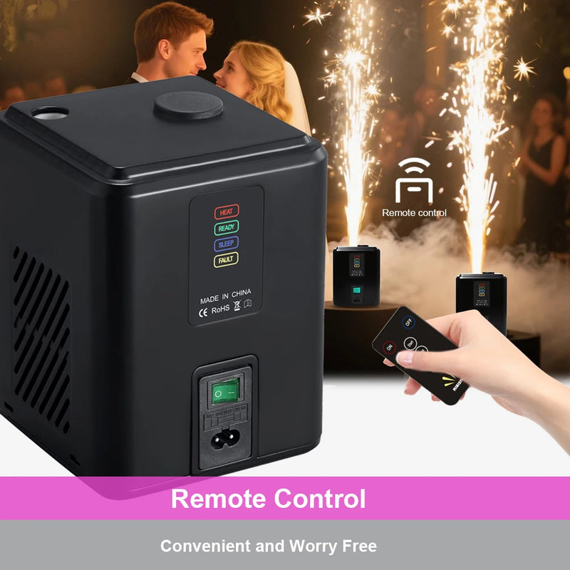 Machine à étincelles froides 350 W – commande par télécommande lors d'un mariage
