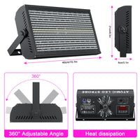 Stroboscope LED RGB et blanc 200 W DMX, lot de 4