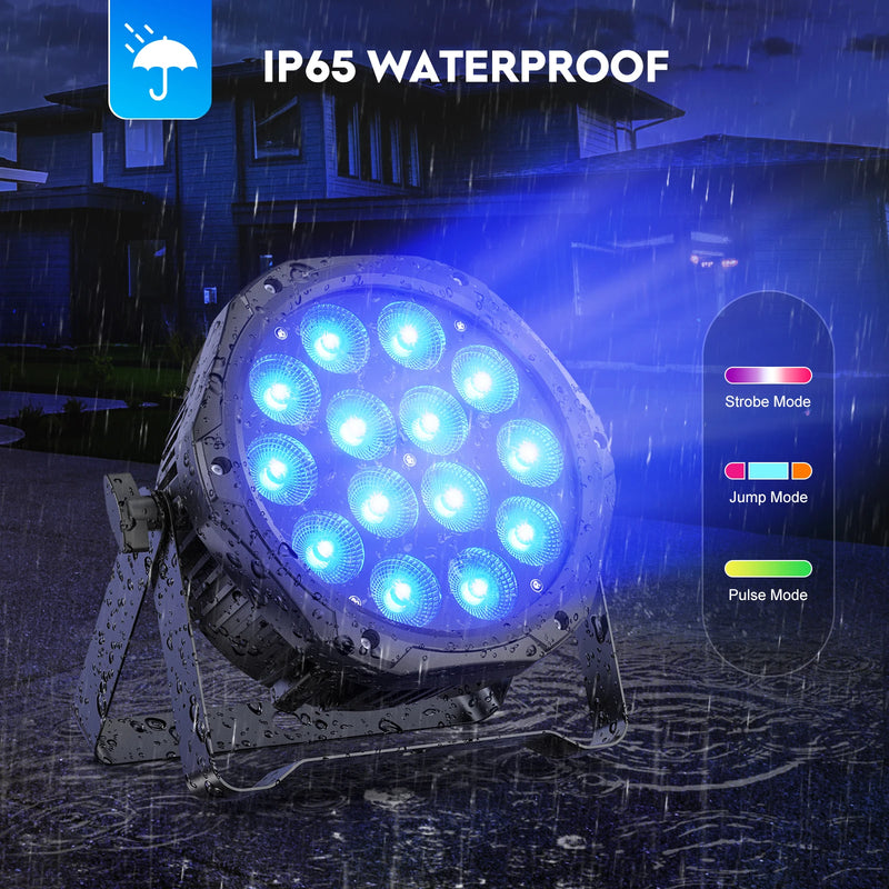 Par LED IP65 étanche, 14 LED RGBW 140 W DMX, 4 pièces