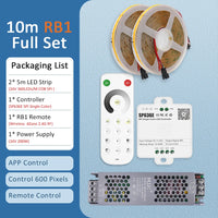 Ruban LED COB 24 V – contenu du kit de 10 m avec télécommande tactile