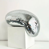 Boule à facettes déco fondue en miroir, 28 cm, argent, or ou or rose