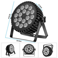 Projecteur PAR LED RGBW 200 W – schéma des dimensions 22,5 x 22,5 x 11,5 cm
