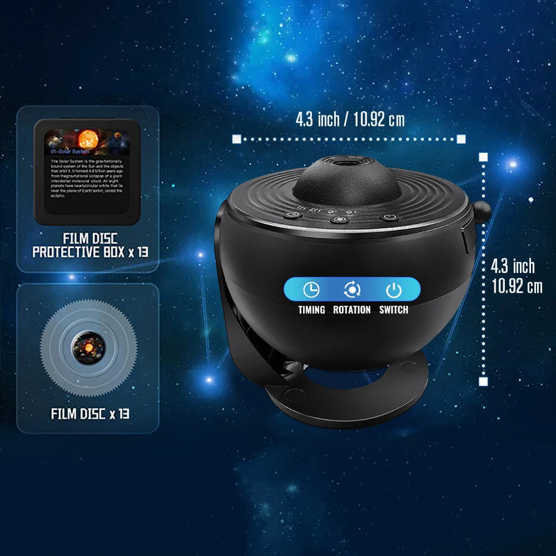 Projecteur planétarium globe – globe noir avec sa taille de 10,92 cm et ses 13 films