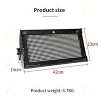 Stroboscope LED RGB – schéma des dimensions et du poids