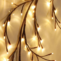 Branche de saule lumineuse murale 72 ou 96 LED blanc chaud, 8 modes, USB avec télécommande