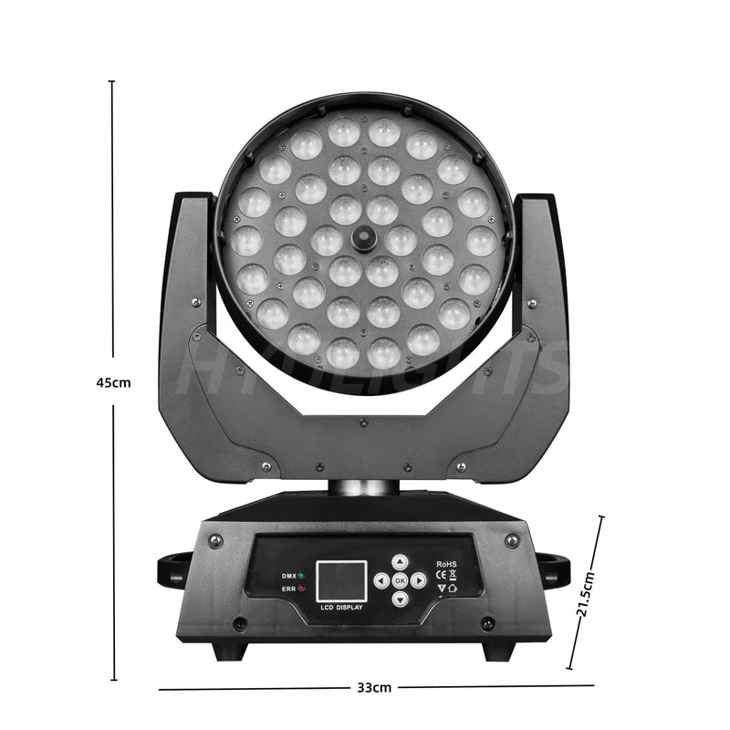 Lyres LED wash 36 x 18 W – dimensions 45 x 33 x 21,5 cm