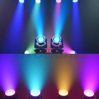 Lyre LED wash 19 x 15 W RGBW à anneau halo, zoom 8° à 60°, DMX