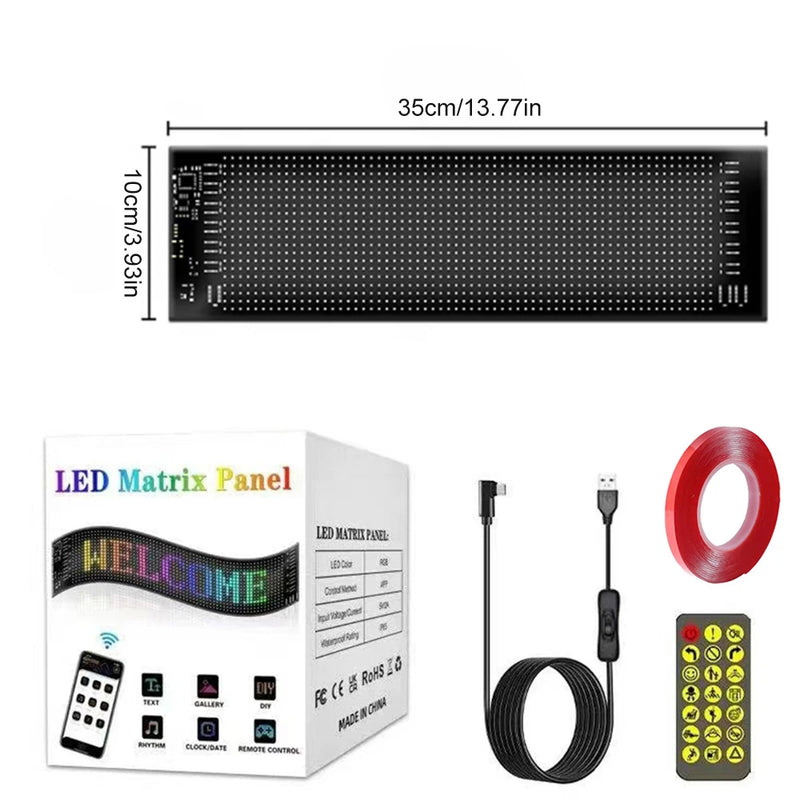 Panneau LED matriciel flexible – format 35 x 10 cm avec ses accessoires