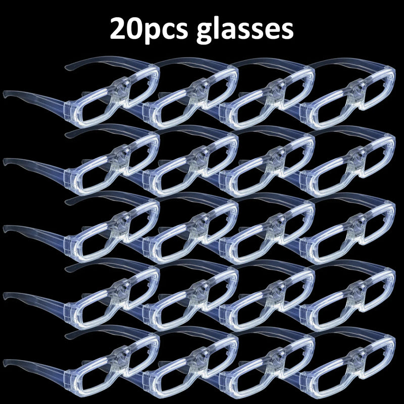 Lots de lunettes, bracelets et bagues lumineux LED blancs pour mariage, de 20 à 50 pièces