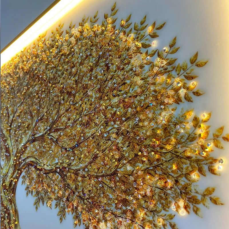 Tableau lumineux LED arbre de vie doré – vue 5
