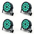 Projecteur PAR LED RGBWA+UV 18 LED avec télécommande, lot de 4