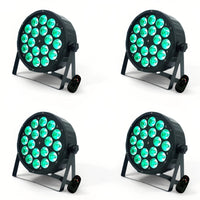 Projecteur PAR LED RGBWA+UV 18 LED avec télécommande, lot de 4
