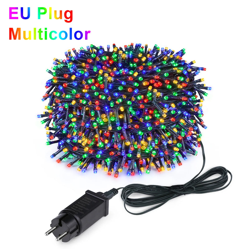 Guirlande sapin lumineuse blanc chaud, froid ou RGB, 10 à 100 m
