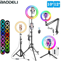 Ring light RGB 30 cm – anneau RGB, trépieds et accessoires réunis