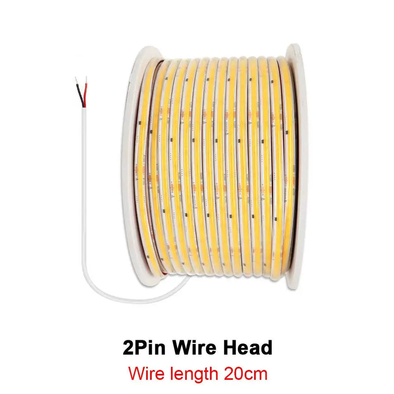 Ruban LED COB 220 V – rouleau avec câble de 20 cm à deux fils