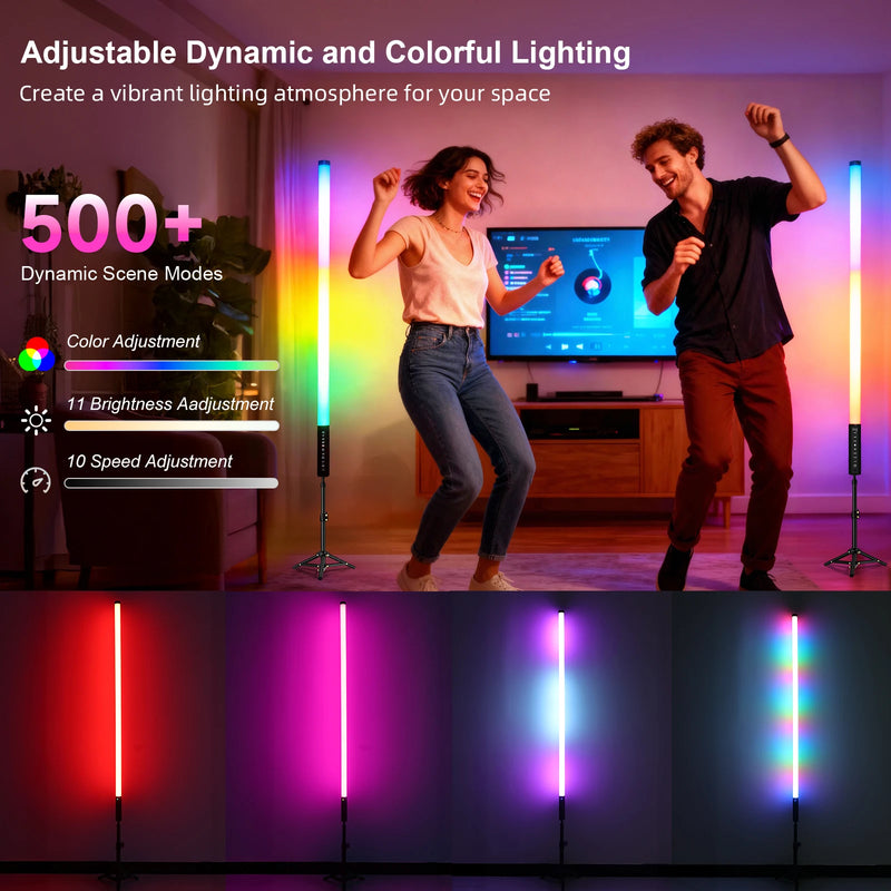 Tube LED RGB rechargeable 90 cm – vue 3